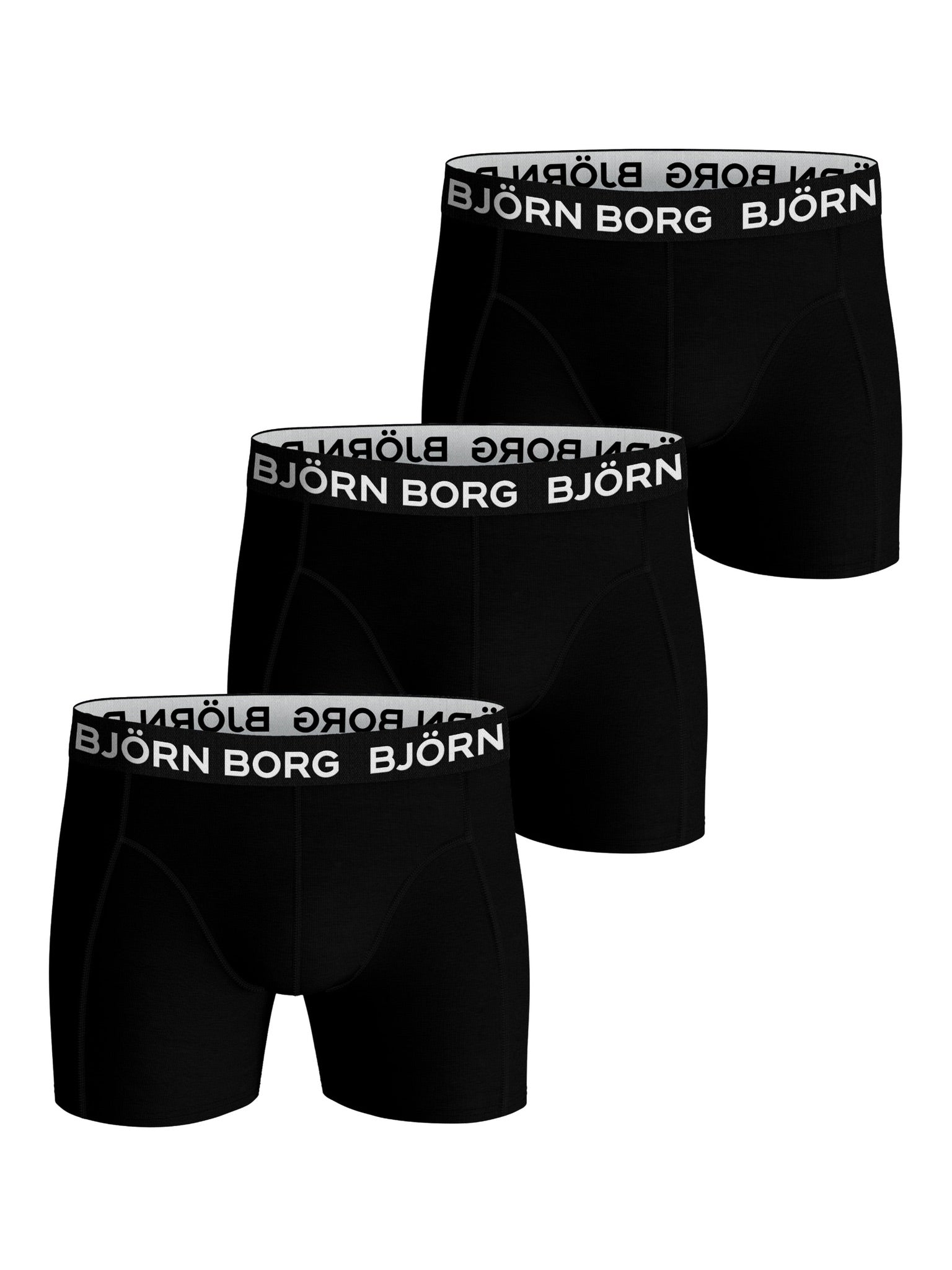 Björn Borg COTTON STRETCH BOXER 3p, KALSONGER – SVART