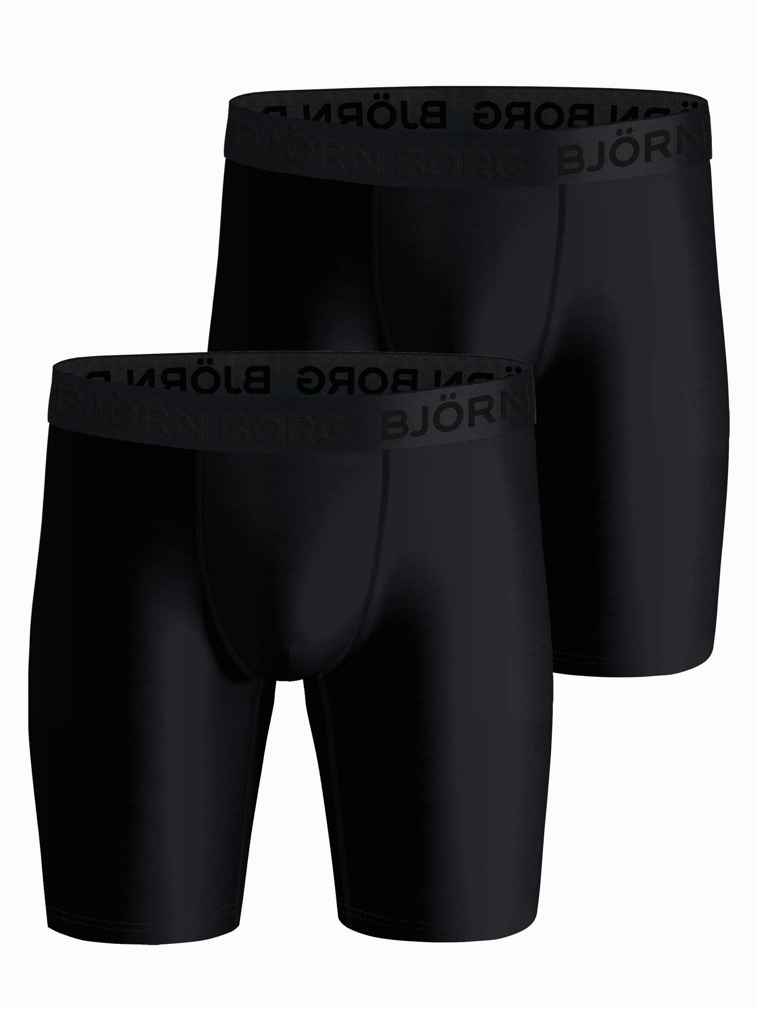 Björn Borg PERFORMANCE BOXER LONG LEG 2p, KALSONGER – SVART