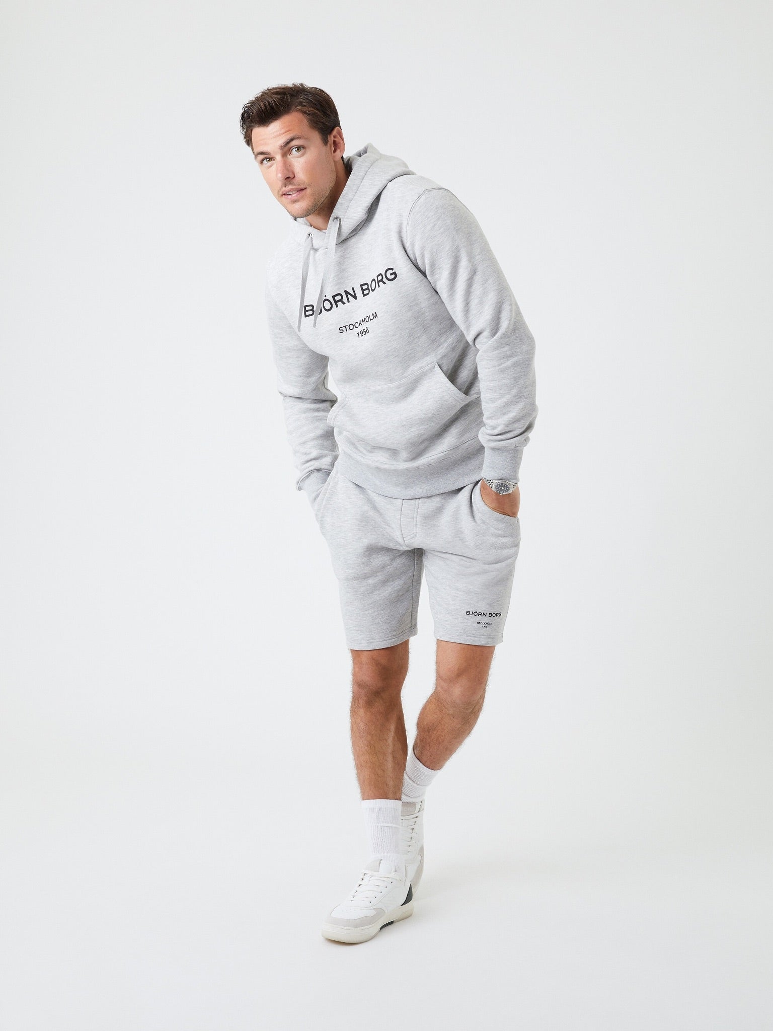 Björn Borg BORG LOGO HOODIE, TENNISTRÖJA HERR – GRÅ