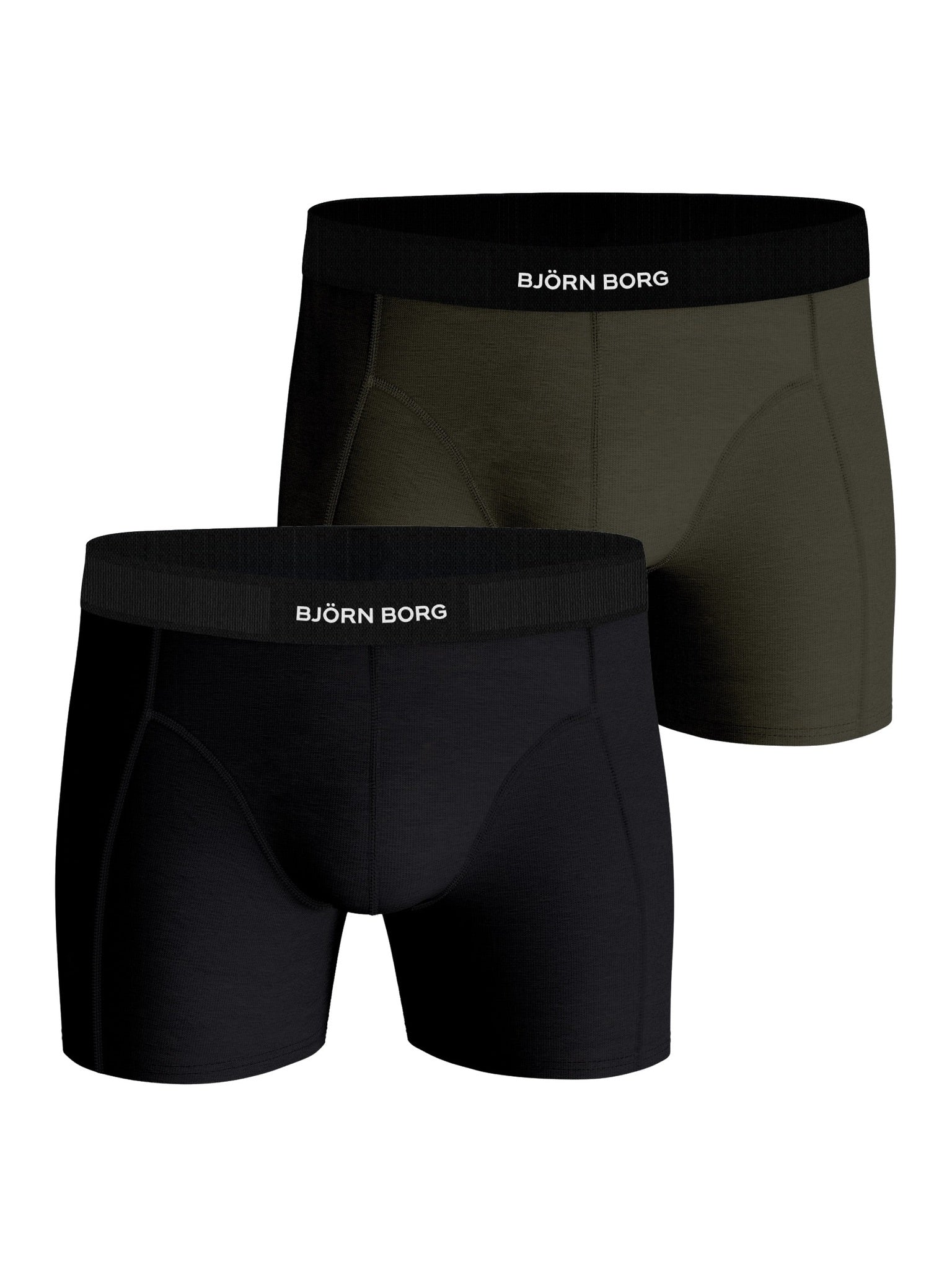 Björn Borg PREMIUM COTTON STRETCH BOXER 2p, KALSONGER – MÖRKGRÖN/SVART