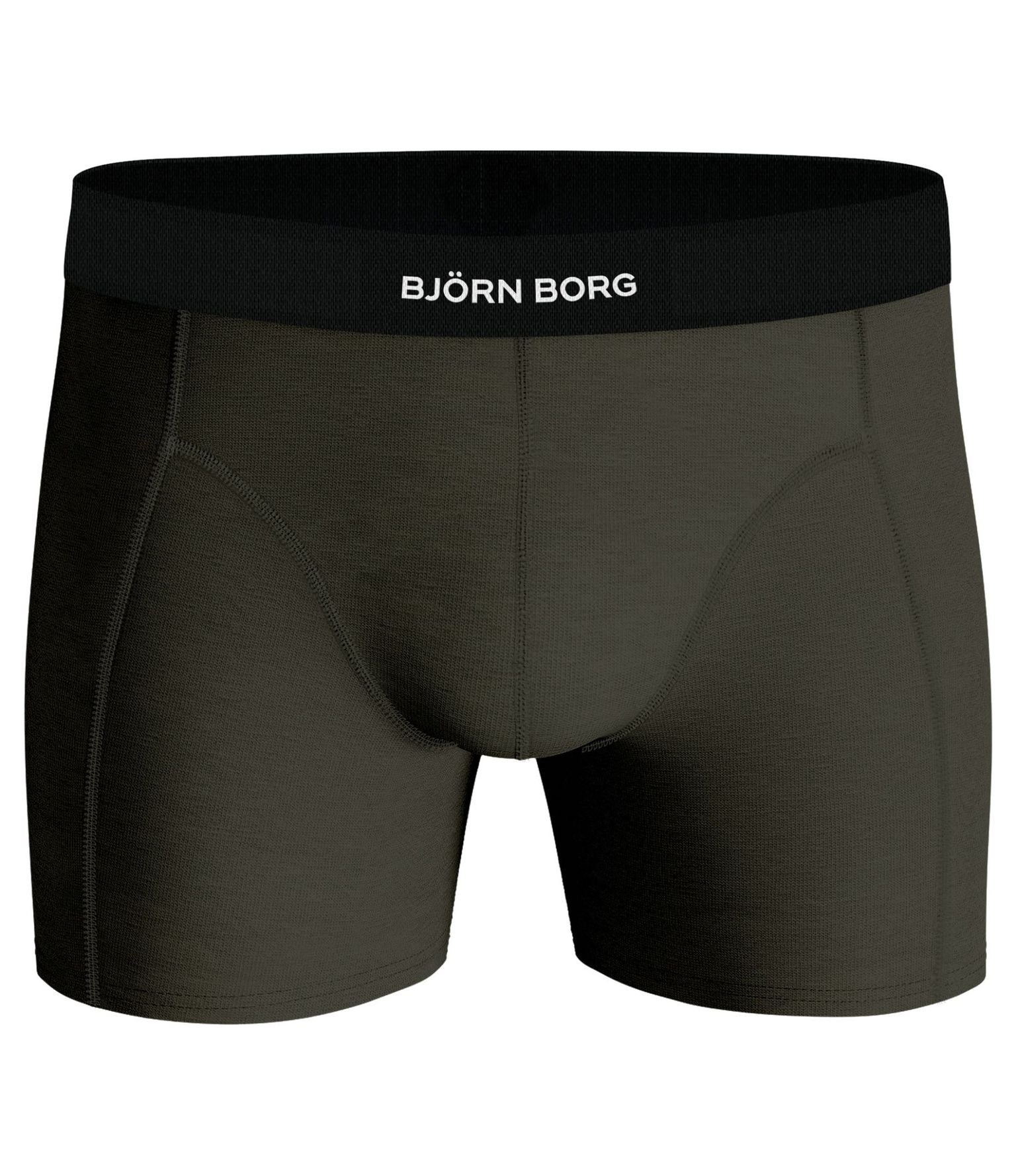 Björn Borg PREMIUM COTTON STRETCH BOXER 2p, KALSONGER – MÖRKGRÖN/SVART