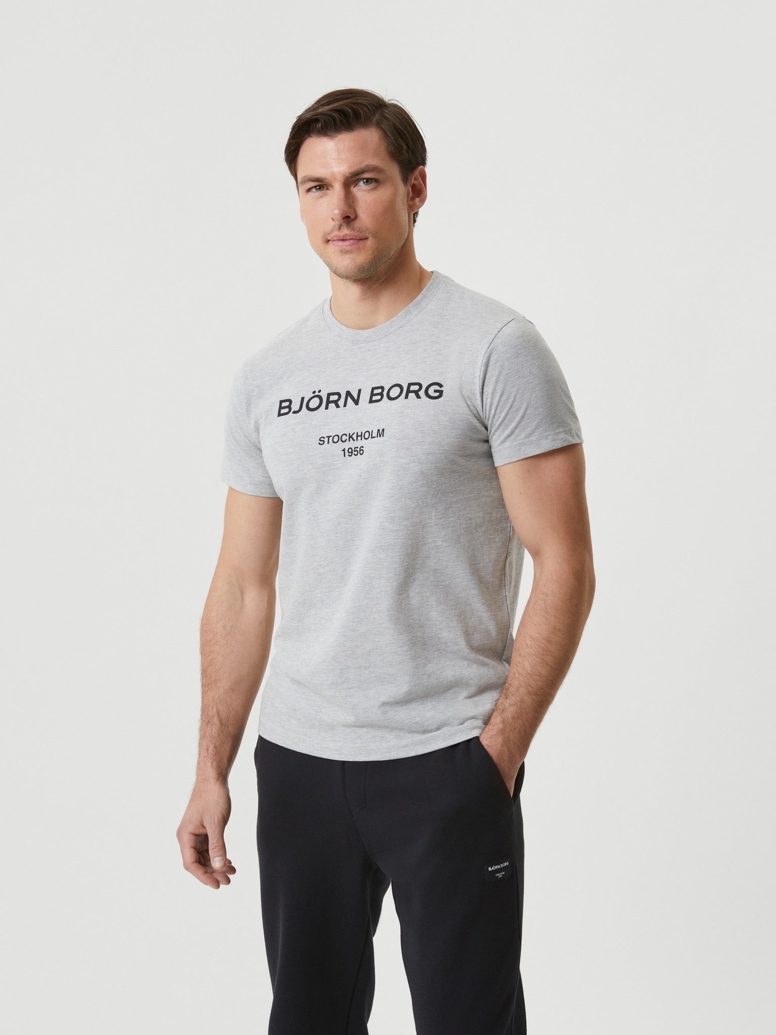 Björn Borg BORG LOGO T-SHIRT, TENNIS T-SHIRT HERR – GRÅ