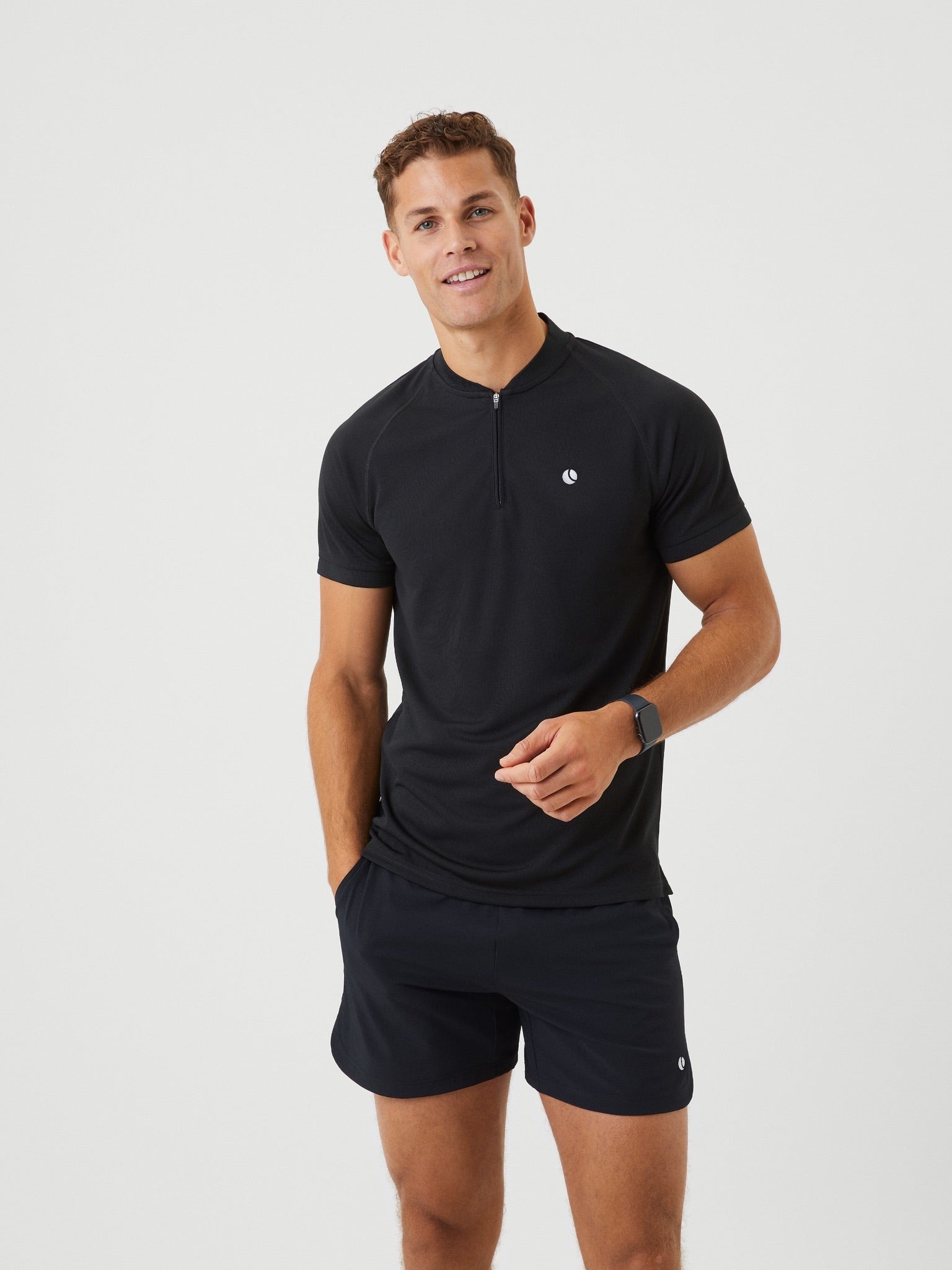 Björn Borg ACE PERFORMANCE ZIP POLO, TENNIS T-SHIRT HERR – SVART