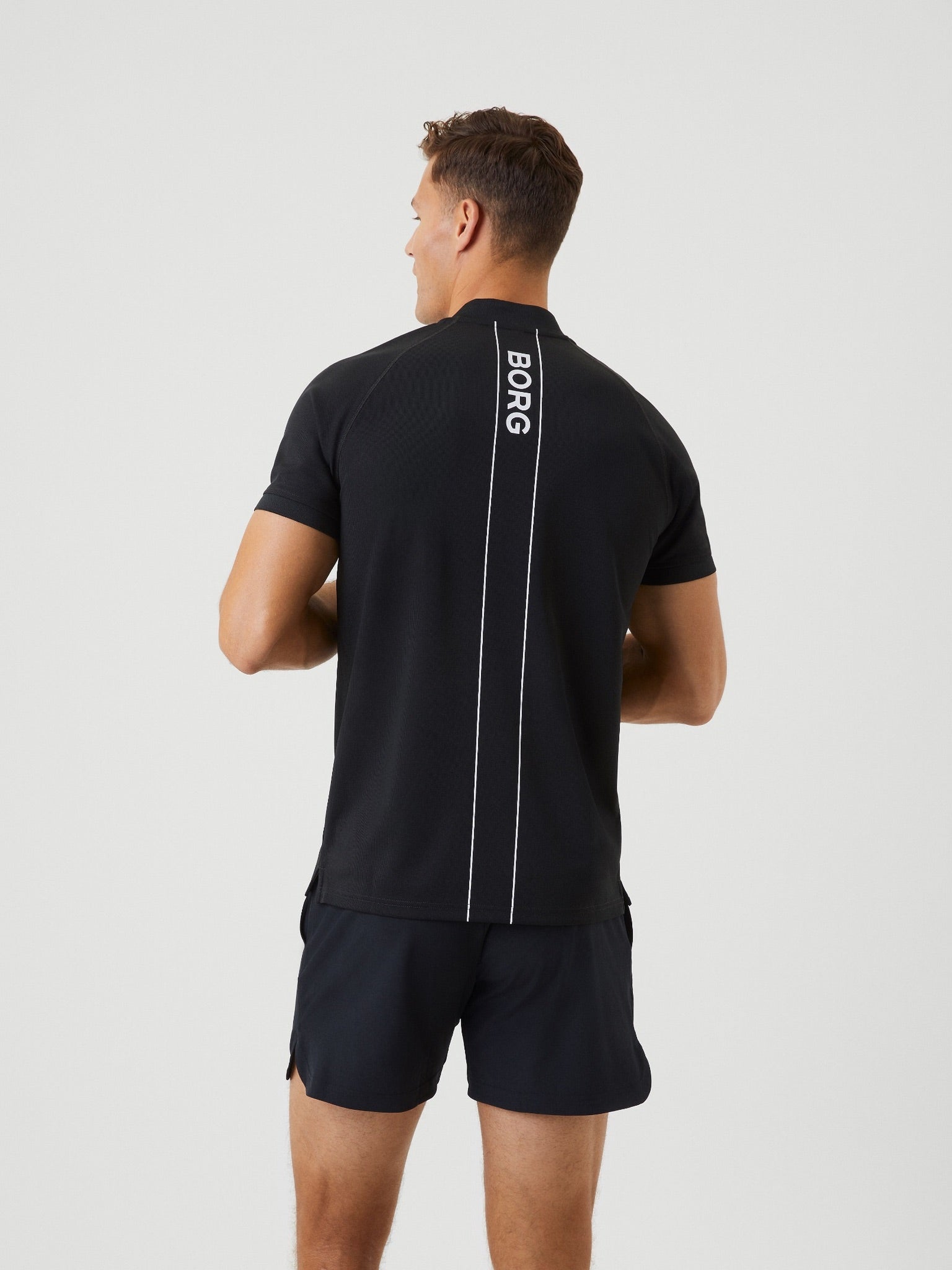 Björn Borg ACE PERFORMANCE ZIP POLO, TENNIS T-SHIRT HERR – SVART