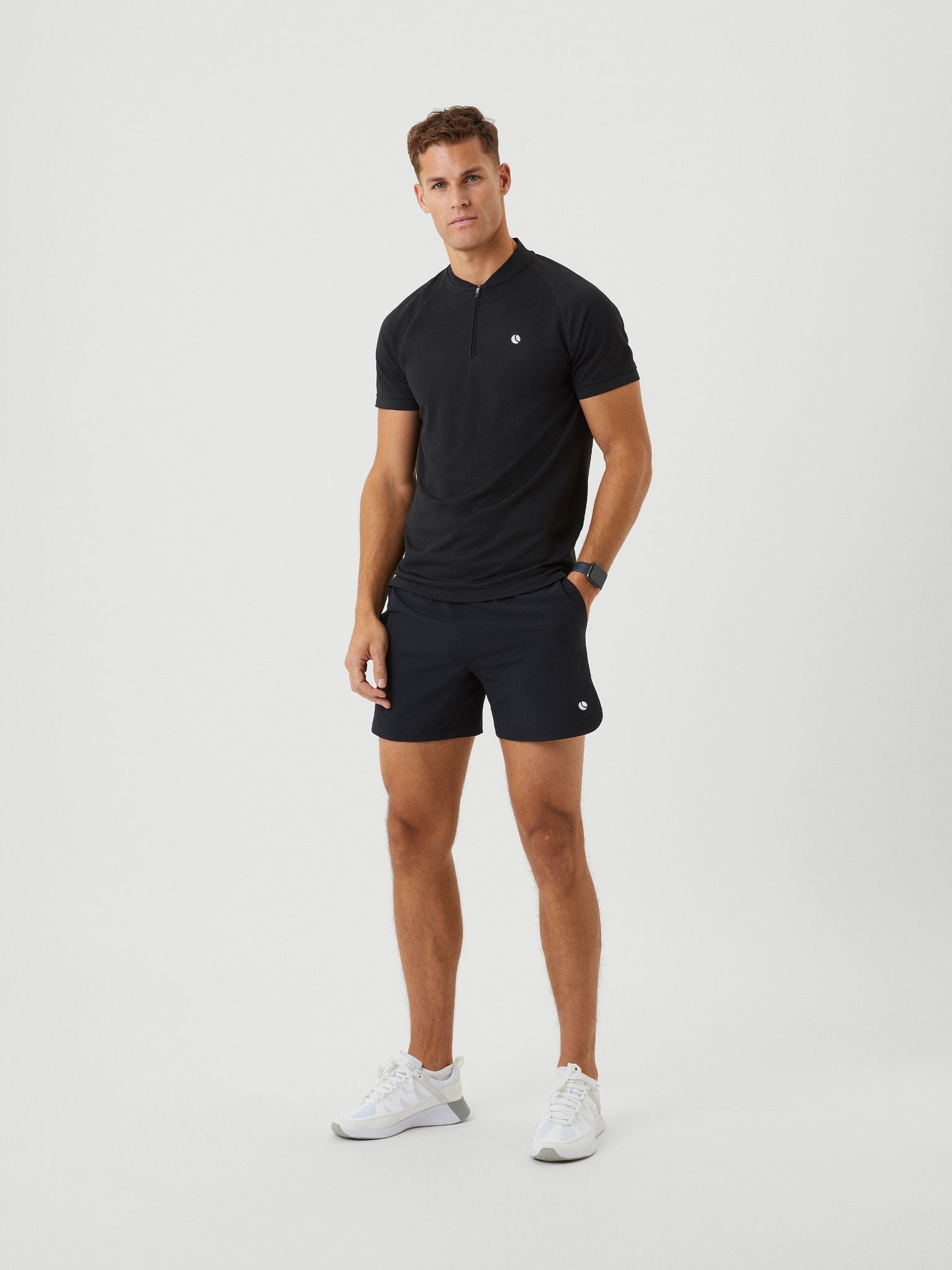 Björn Borg ACE PERFORMANCE ZIP POLO, TENNIS T-SHIRT HERR – SVART