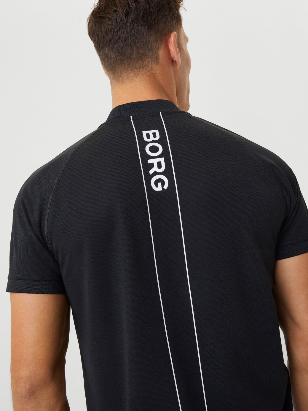 Björn Borg ACE PERFORMANCE ZIP POLO, TENNIS T-SHIRT HERR – SVART