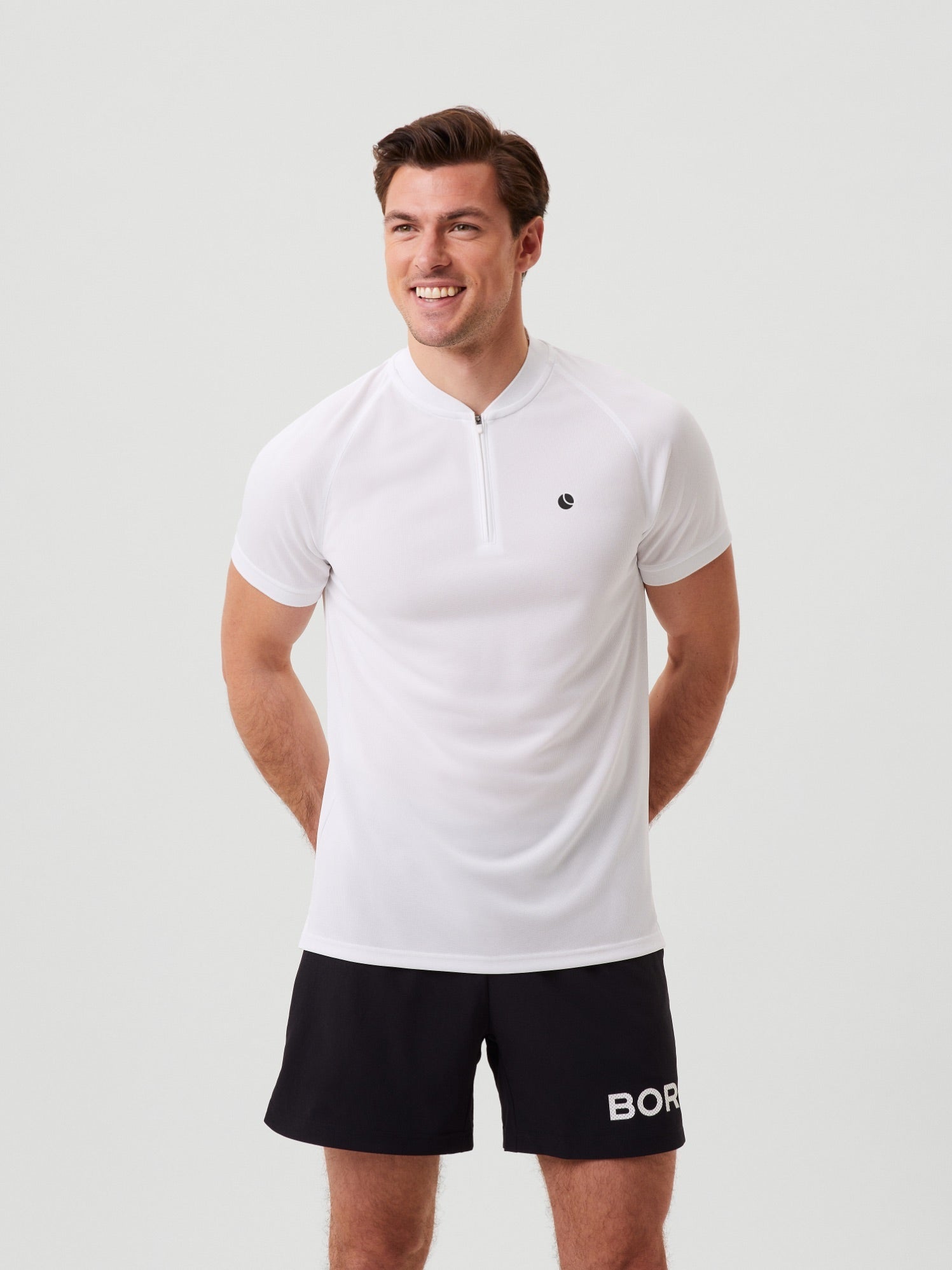 Björn Borg ACE PERFORMANCE ZIP POLO, TENNIS T-SHIRT HERR – VITT