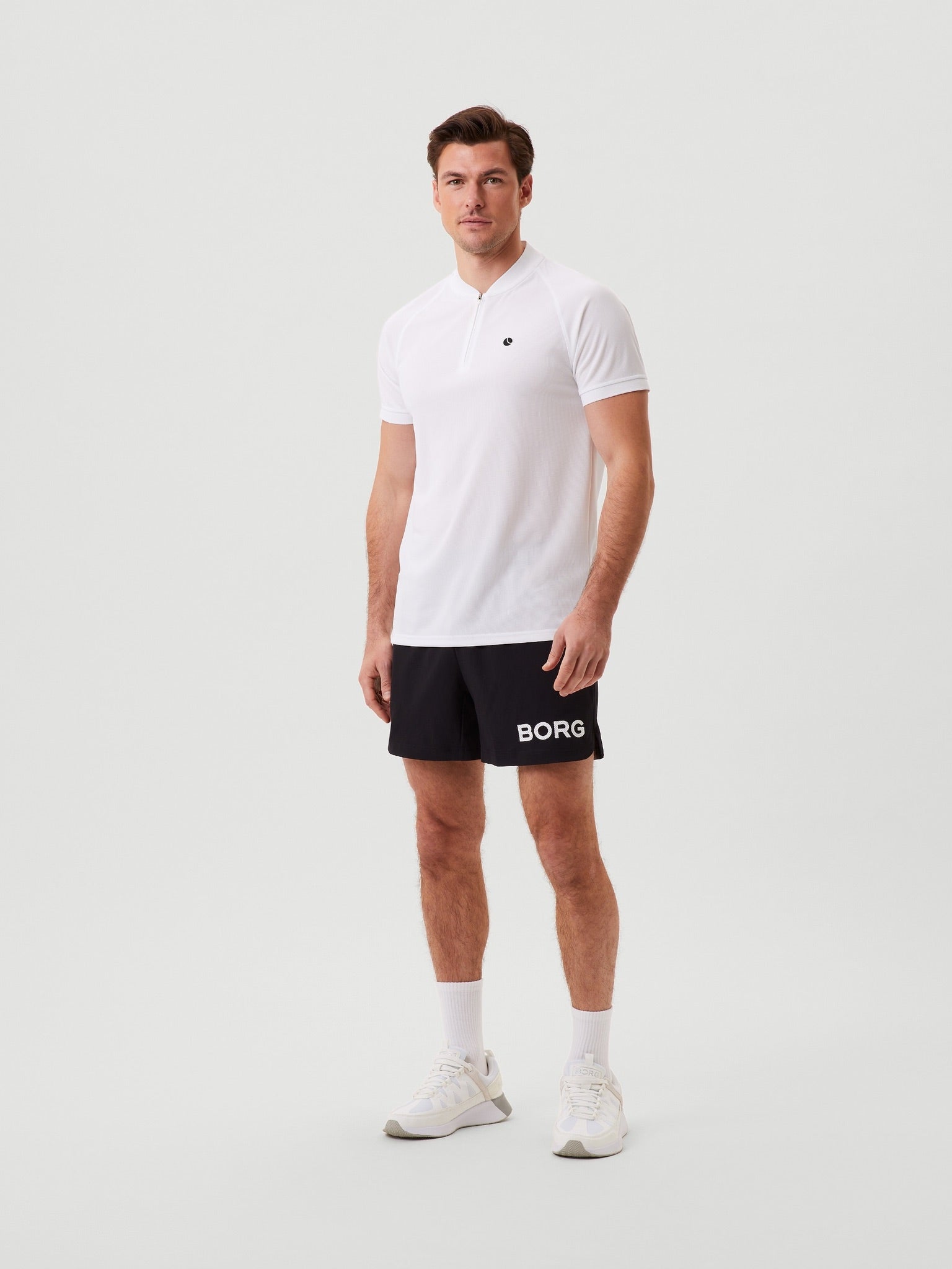 Björn Borg ACE PERFORMANCE ZIP POLO, TENNIS T-SHIRT HERR – VITT