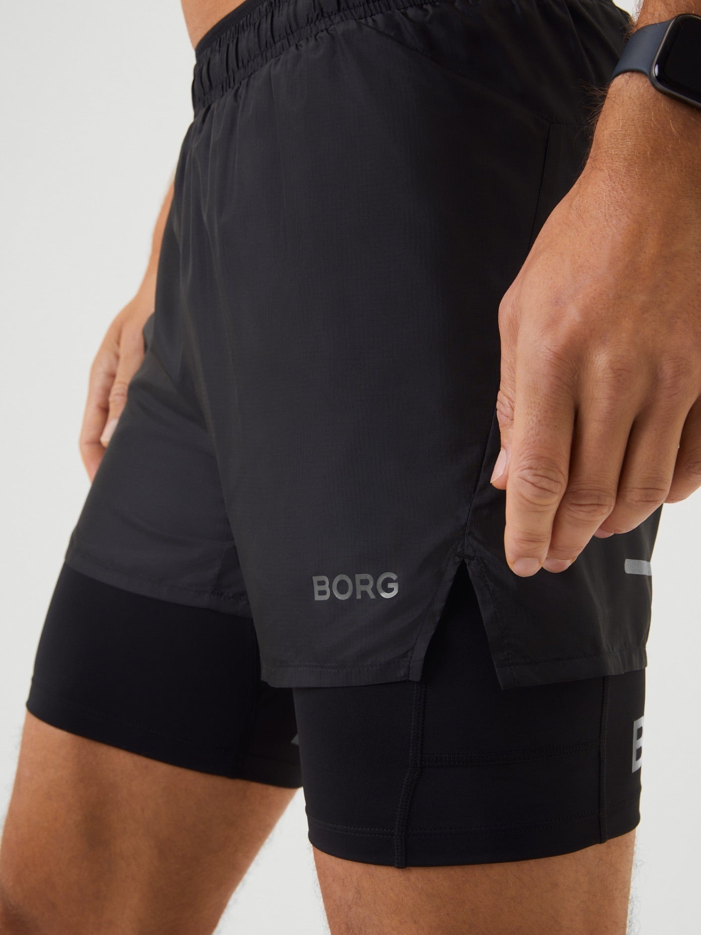 Björn Borg BORG RUNNING SHORTS 2 IN 1, TENNISSHORTS HERR – SVART