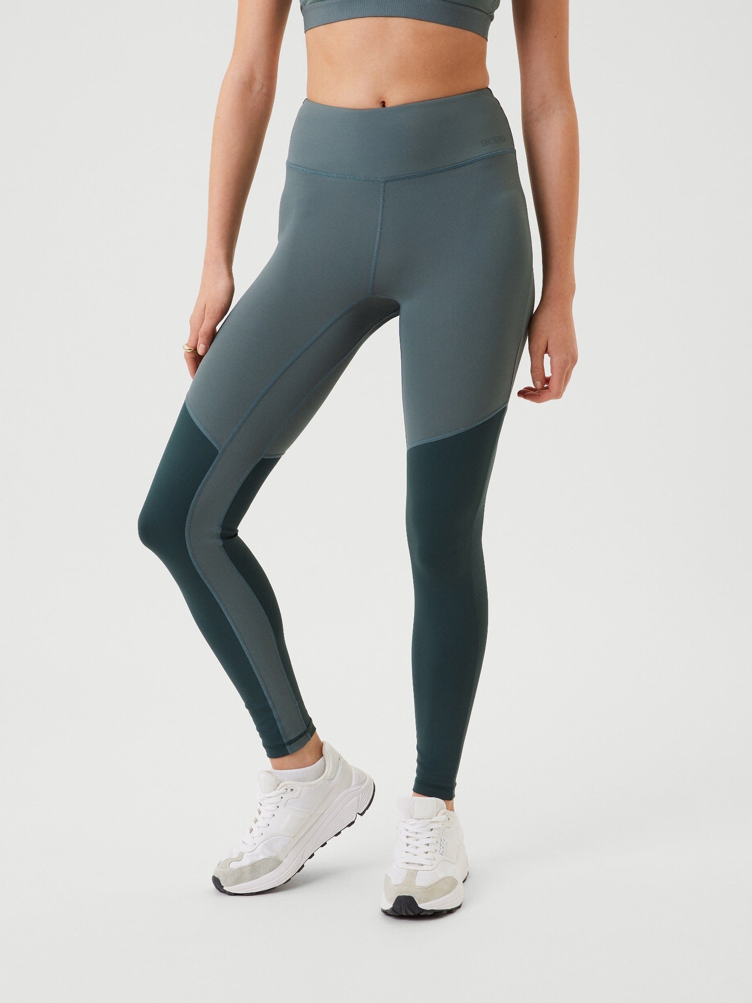 Björn Borg BORG HIGH WAIST TONAL TIGHTS, TENNISTIGHTS DAM – BALSAMGRÖN