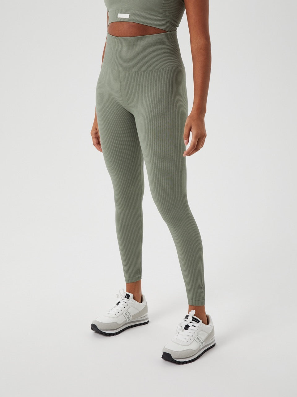 Björn Borg STUDIO SEAMLESS RIB TIGHTS, TENNISTIGHTS DAM – GRÅGRÖN