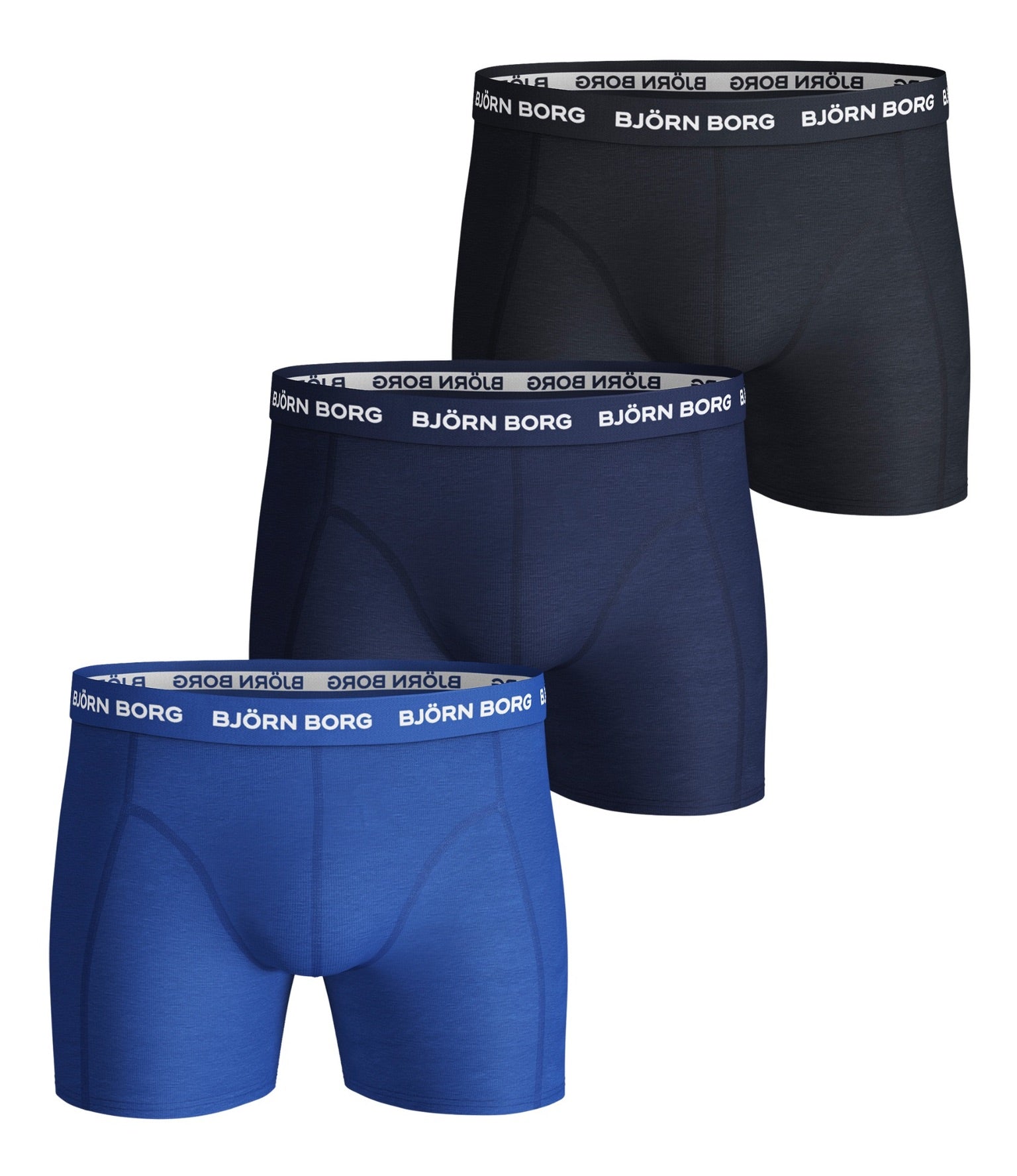 Björn Borg COTTON STRETCH BOXER 3p, KALSONGER – BLÅ