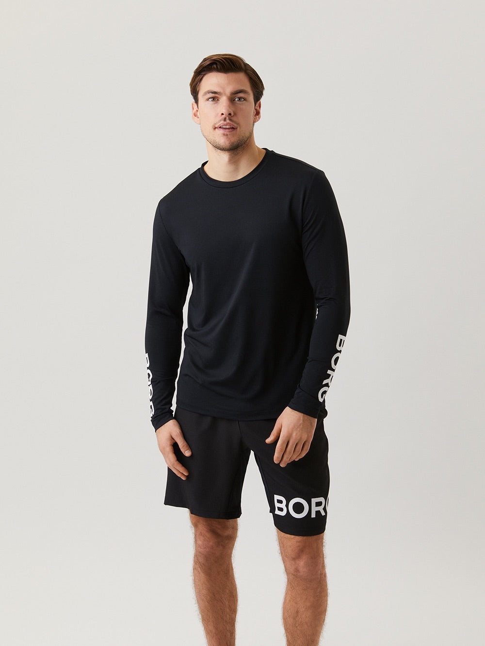 Björn Borg BORG LONG SLEEVE T-SHIRT, TENNISTRÖJA HERR – SVART