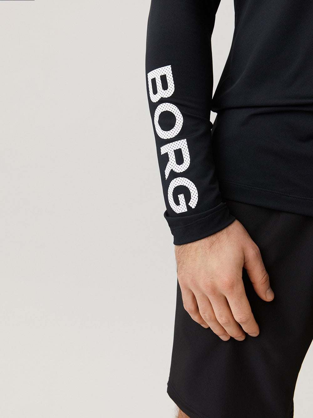 Björn Borg BORG LONG SLEEVE T-SHIRT, TENNISTRÖJA HERR – SVART