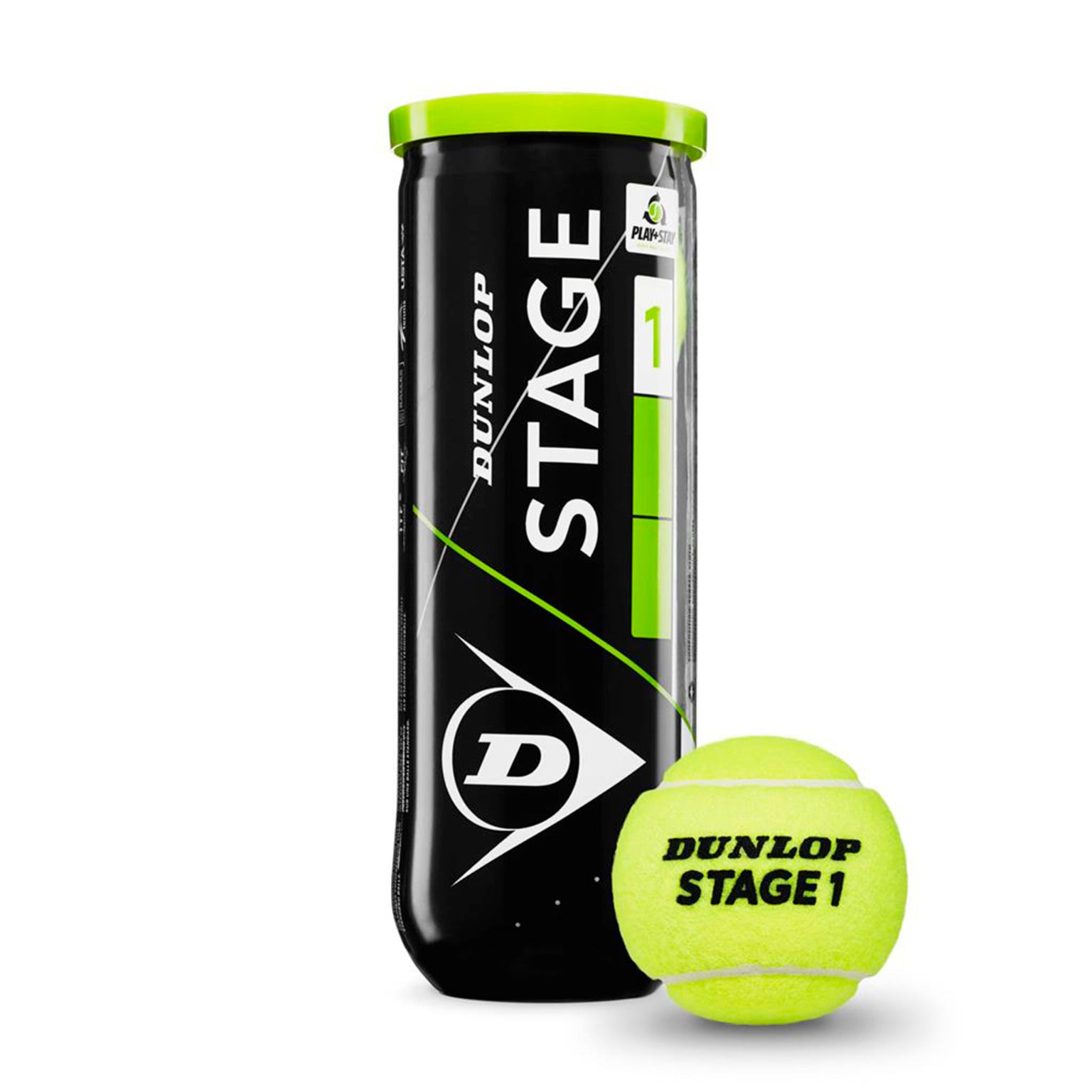 Dunlop Stage 1 Green - 3 Tin, TENNISBOLLAR