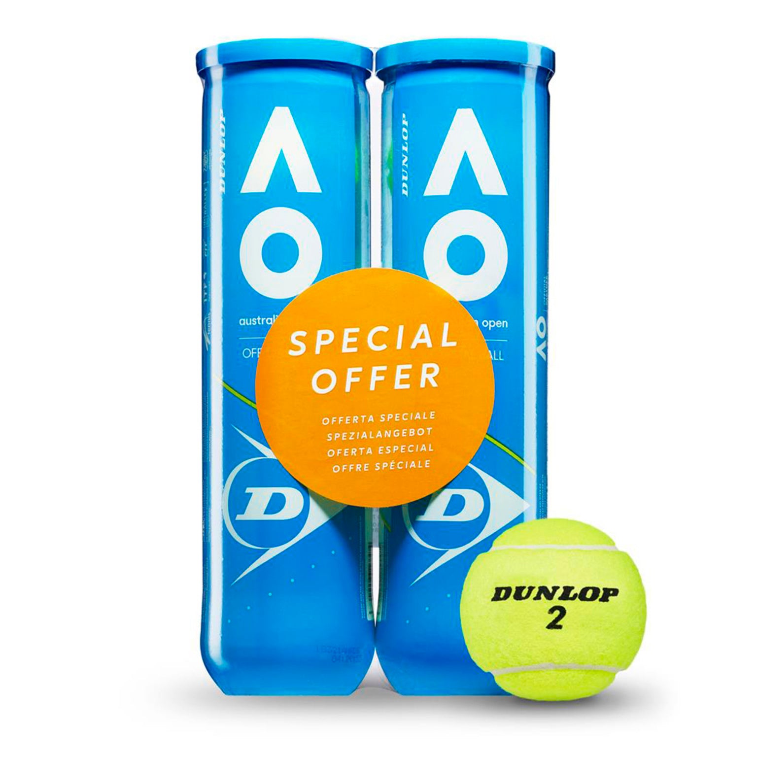 Dunlop Australian Open - 2 x 4 Tin, TENNISBOLLAR