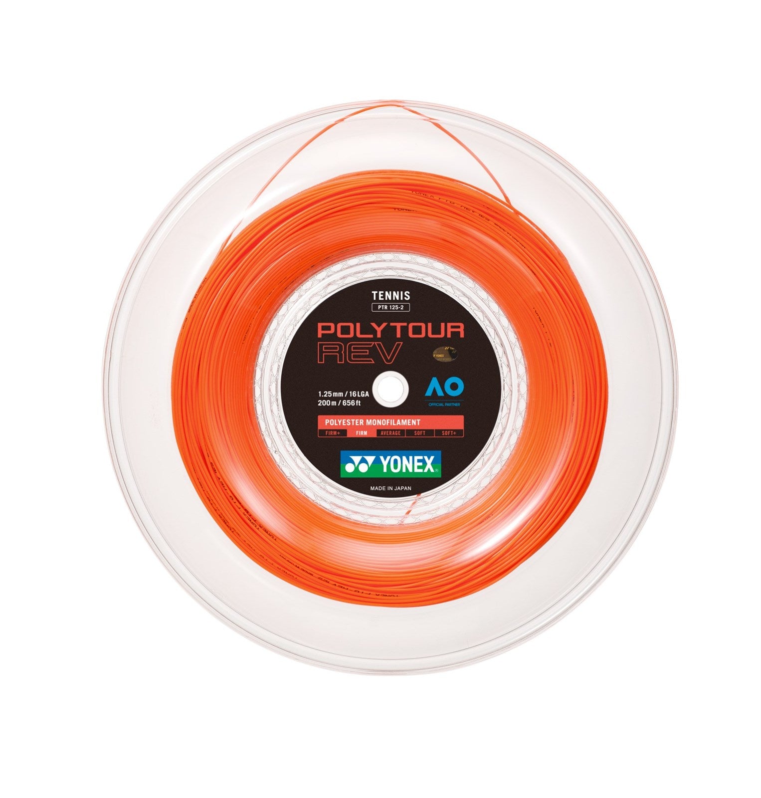 Yonex POLYTOUR REV 125 200M, TENNISSENOR - ORANGE