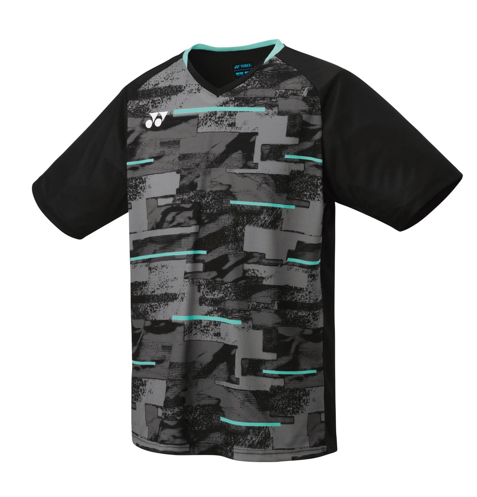 Yonex JUNIOR CREW NECK SHIRT, TENNIS T-SHIRT JUNIOR - SVART/LJUSBLÅ