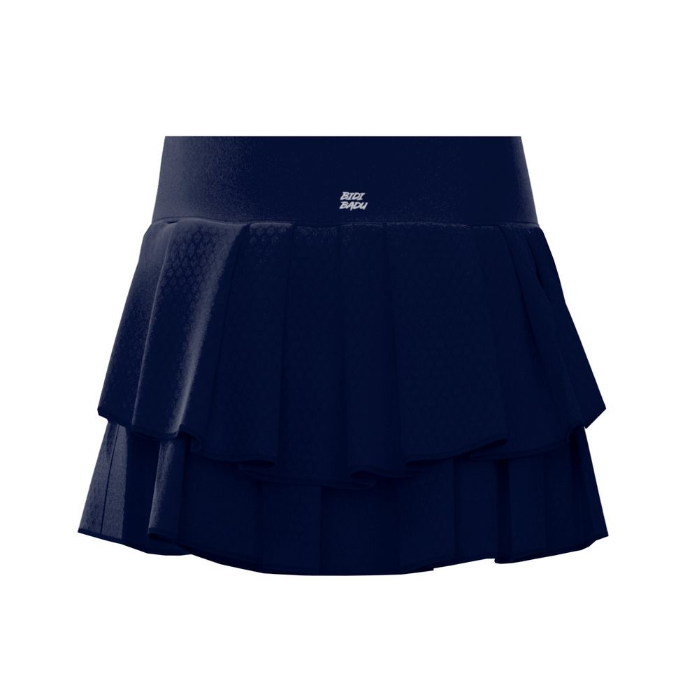 BIDI BADU Crew Pleated Junior Skort - dark blue, TENNISKJOL TJEJ