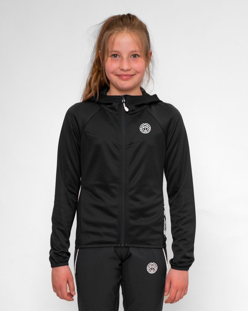 BIDI BADU Crew Junior Jacket - black, TENNISTRÖJA TJEJ