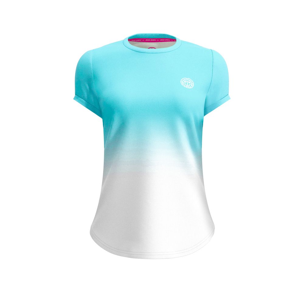 BIDI BADU Crew Gradiant Junior Tee - aqua, white, TENNIS T-SHIRT TJEJ