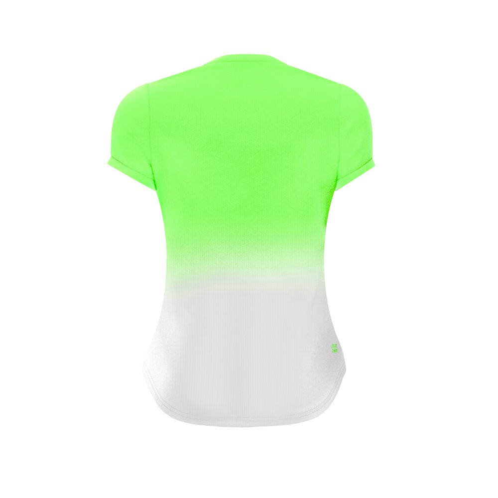 BIDI BADU Crew Gradiant Junior Tee - neon green, white, TENNIS T-SHIRT TJEJ