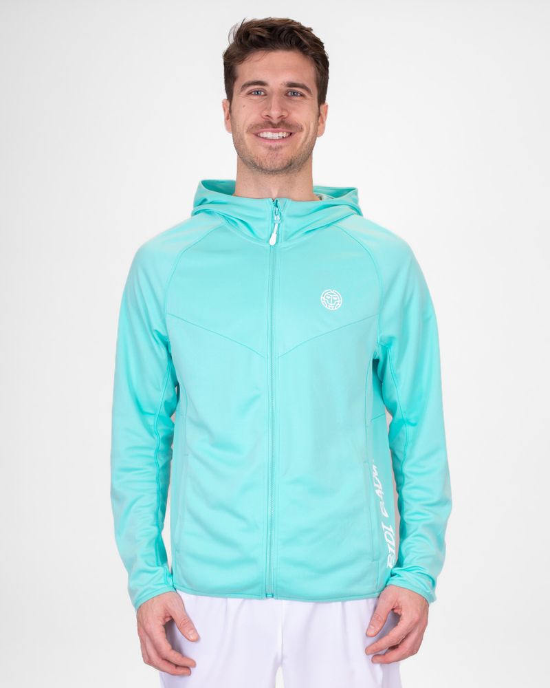 BIDI BADU Crew Hood Jacket - aqua, TENNISJACKA HERR