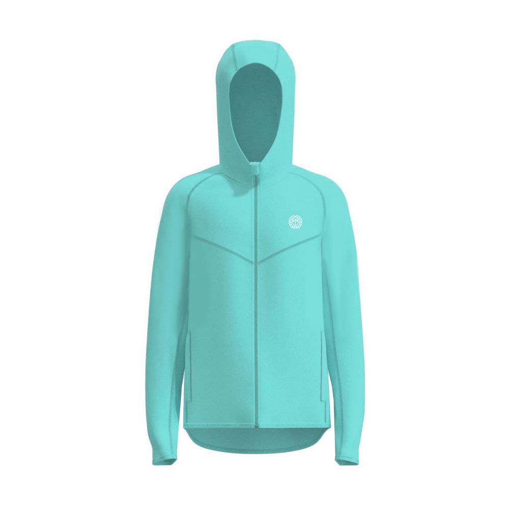 BIDI BADU Crew Hood Jacket - aqua, TENNISJACKA HERR