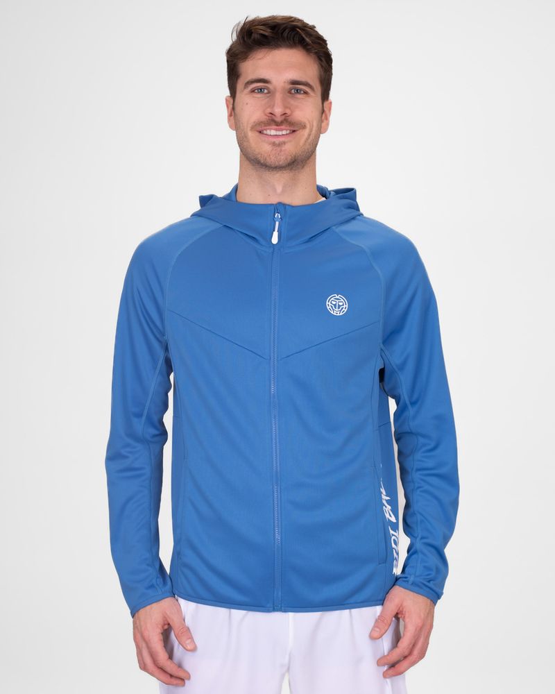 BIDI BADU Crew Hood Jacket - blue, TENNISJACKA HERR