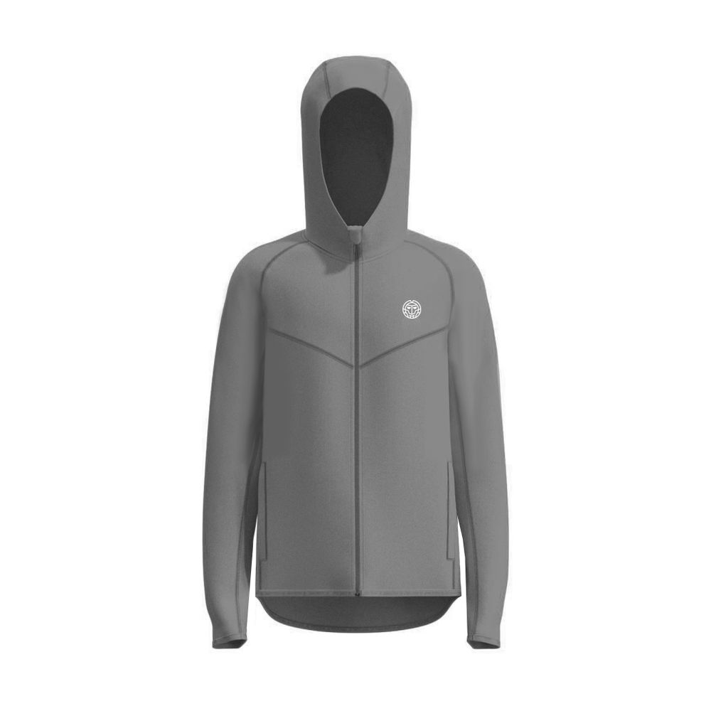 BIDI BADU Crew Hood Jacket - grey, TENNISJACKA HERR