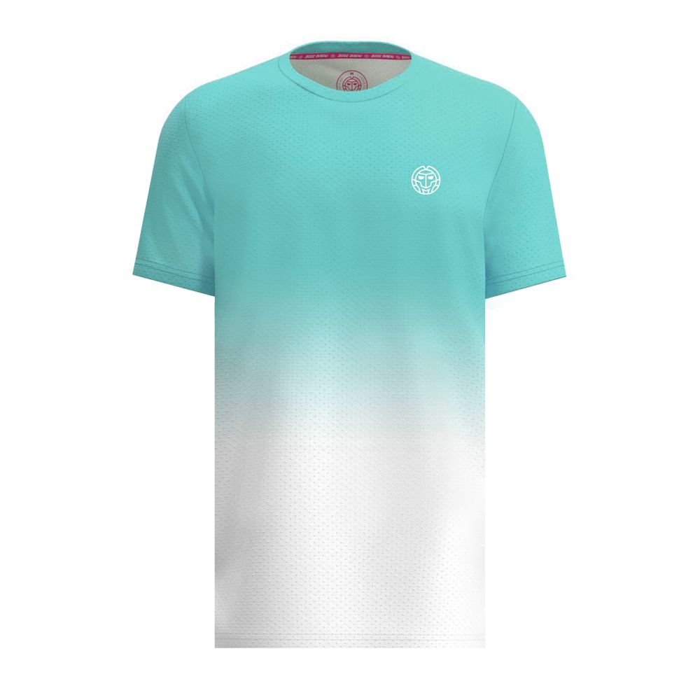 BIDI BADU Crew Gradiant Tee - aqua, white, TENNIS T-SHIRT HERR