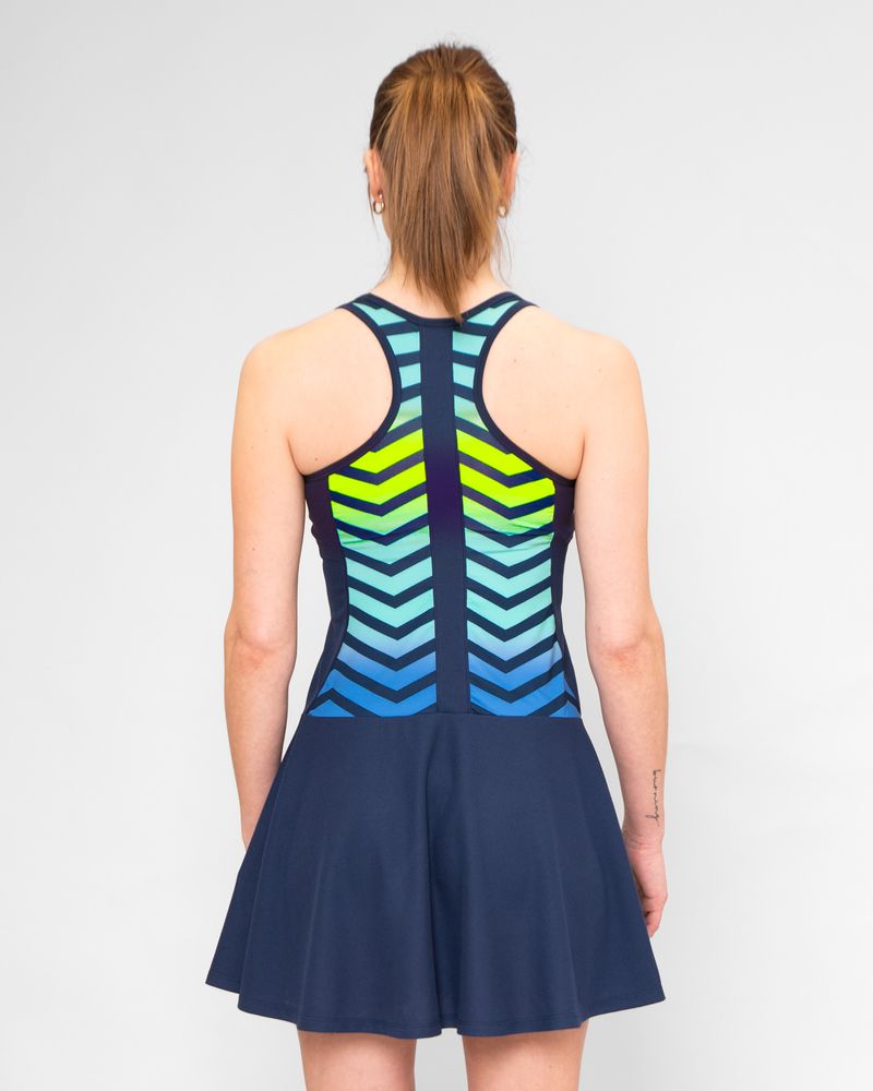 BIDI BADU Grafic Illumination Dress - dark blue, mixed, TENNISKLÄNNING DAM