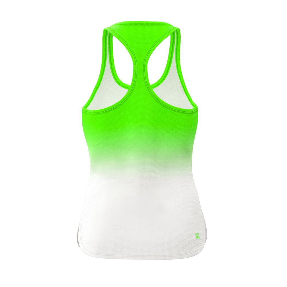 BIDI BADU Crew Gradiant Tank - neon green, white, TENNISLINNE DAM