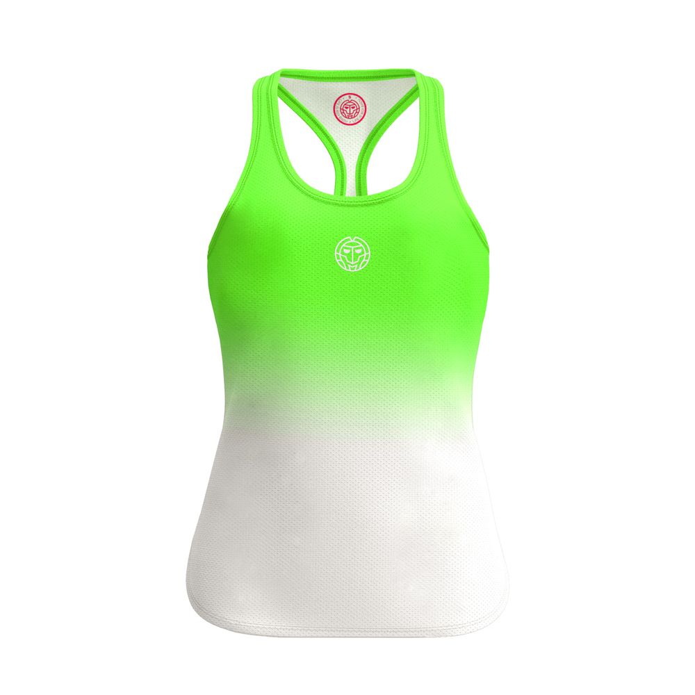 BIDI BADU Crew Gradiant Tank - neon green, white, TENNISLINNE DAM